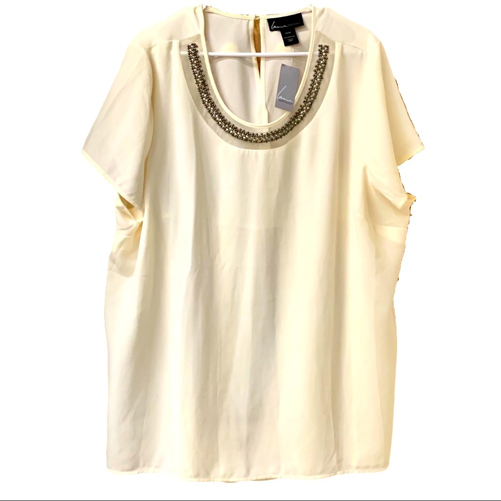 Lane Bryant cream colored dress top.